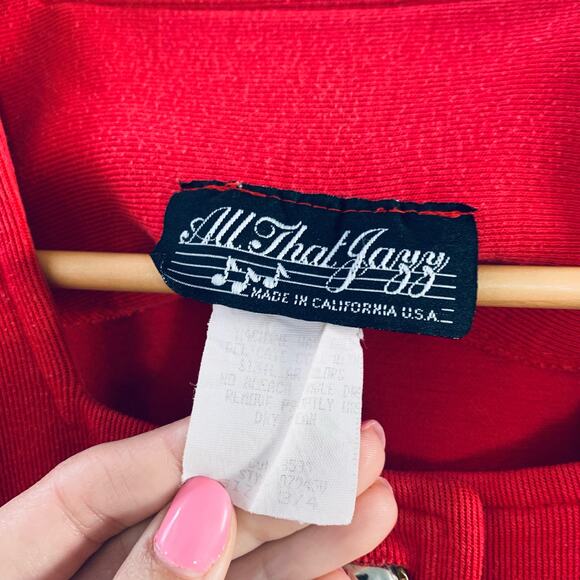 Vintage All that Jazz 80s mini red button up dress size 4 - Picture 5 of 6